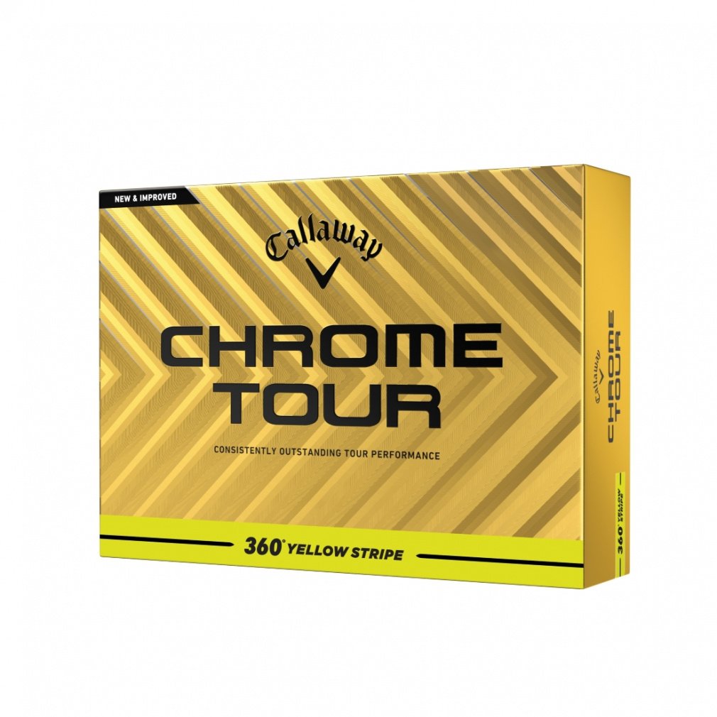 Callaway Golf Ball 1 Dozen CHROME TOUR 24 360 YELLOW STRIPE 7193711421