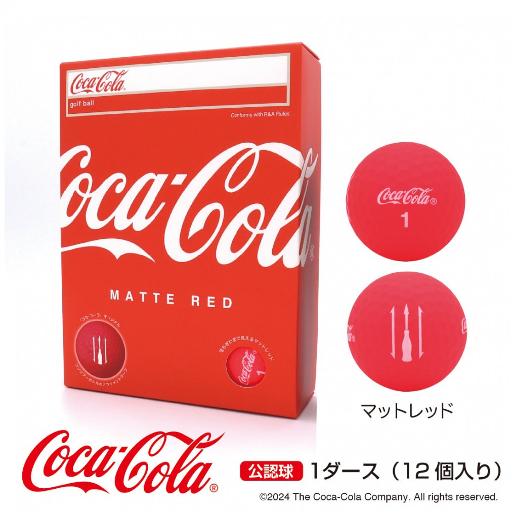 Coca-Cola Golf Ball 1 Dozen (12 Golf Ball) Matte Red