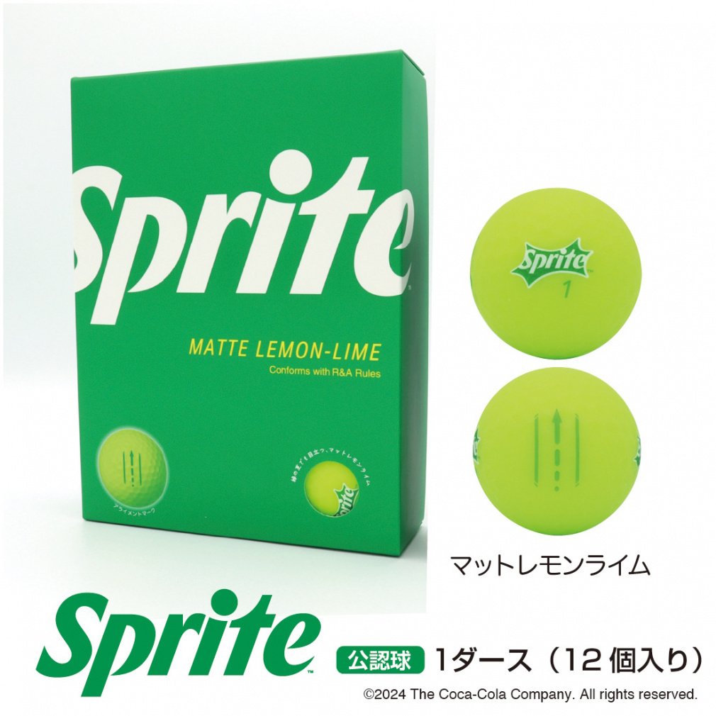 Coca-Cola Golf Ball 1 Dozen 12-Ball Pack Sprite Matte Lemon Lime