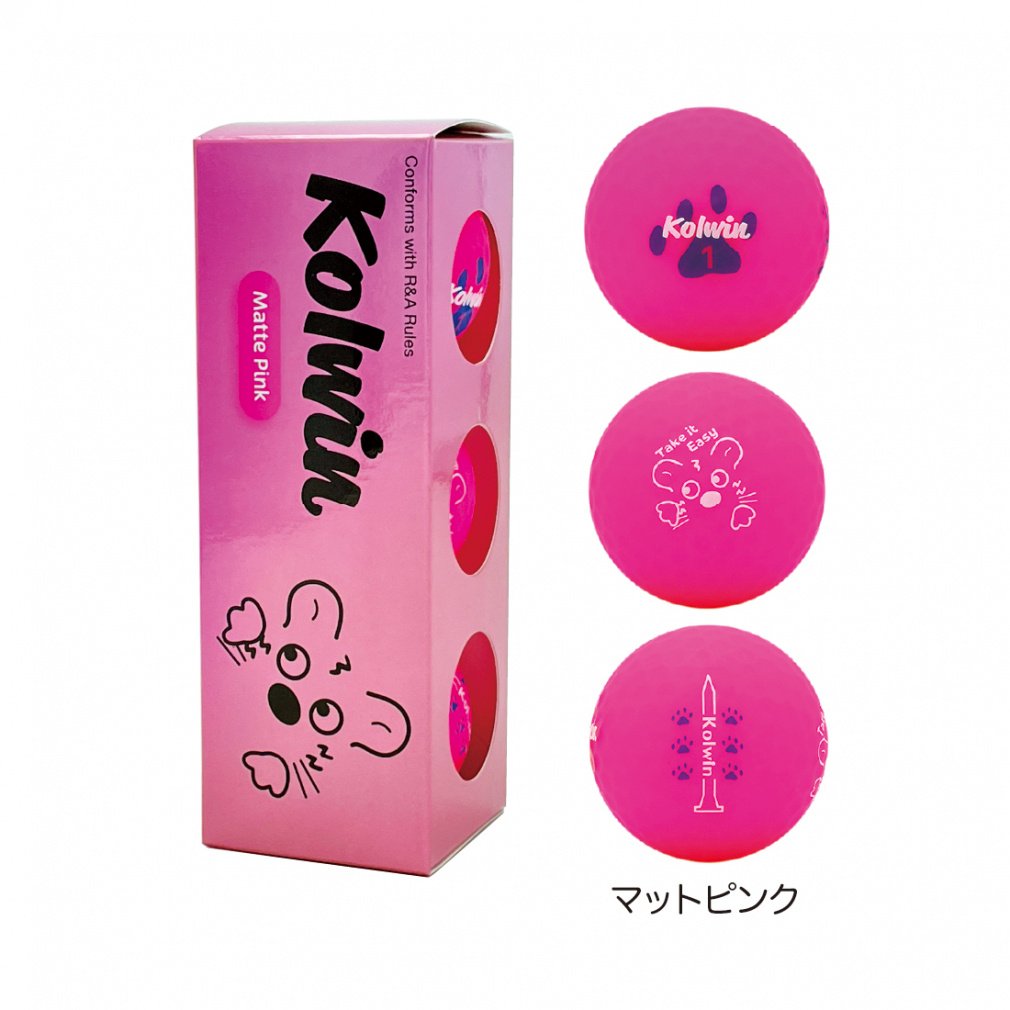 kolwin Golf Ball 1 Dozen Ball Soft High Repulsion Matte Color Matte Pink