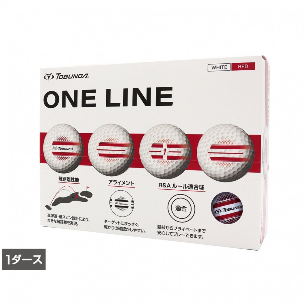 TOBUNDA Golf Ball 1 Dozen ONE LINE One Line Golf Ball White Ball