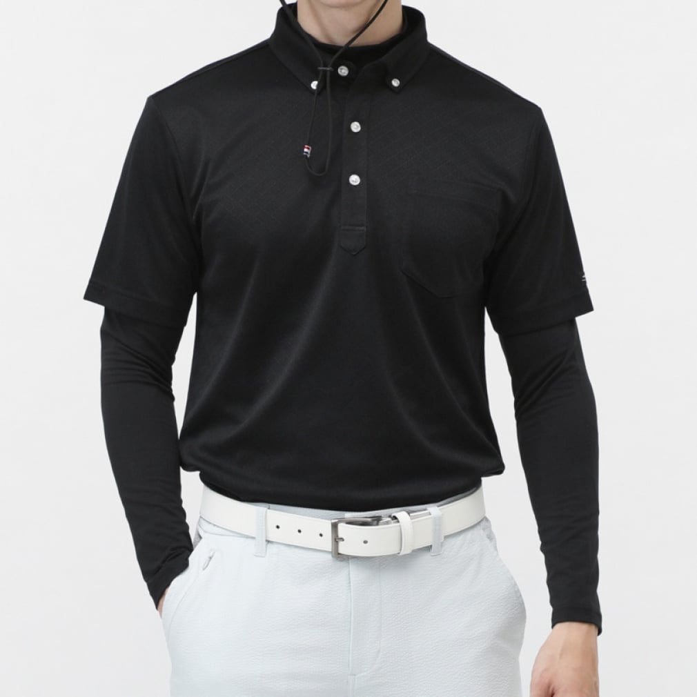 TIGORA Men's Golf Wear iCOOL Heat Shielding UV Set Shirt TR-1H1065B2P-C