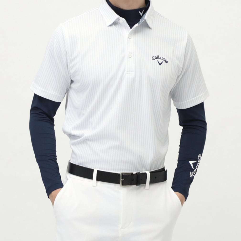 Callaway Men's Golf Wear Stripe Print Pique Set Shirt 6217564081