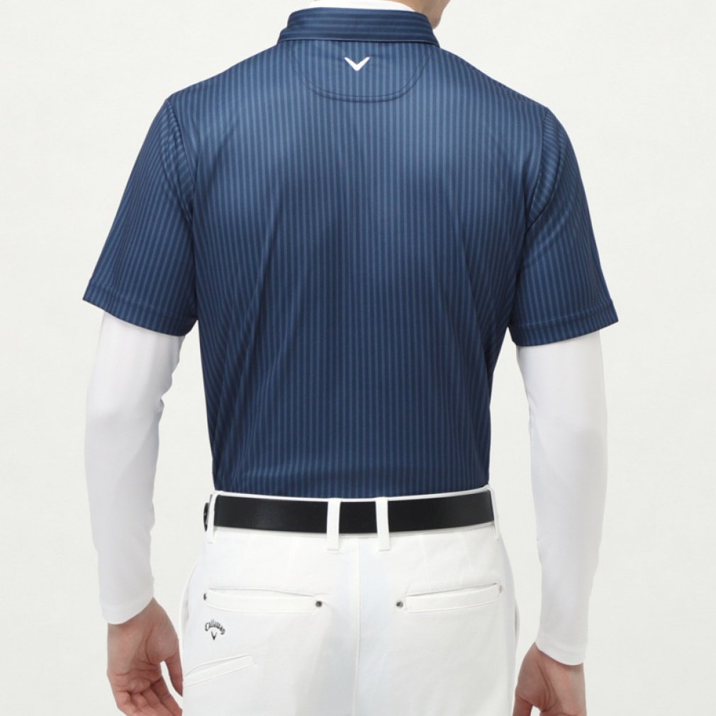 Callaway Men's Golf Wear Stripe Print Pique Set Shirt 6217564081