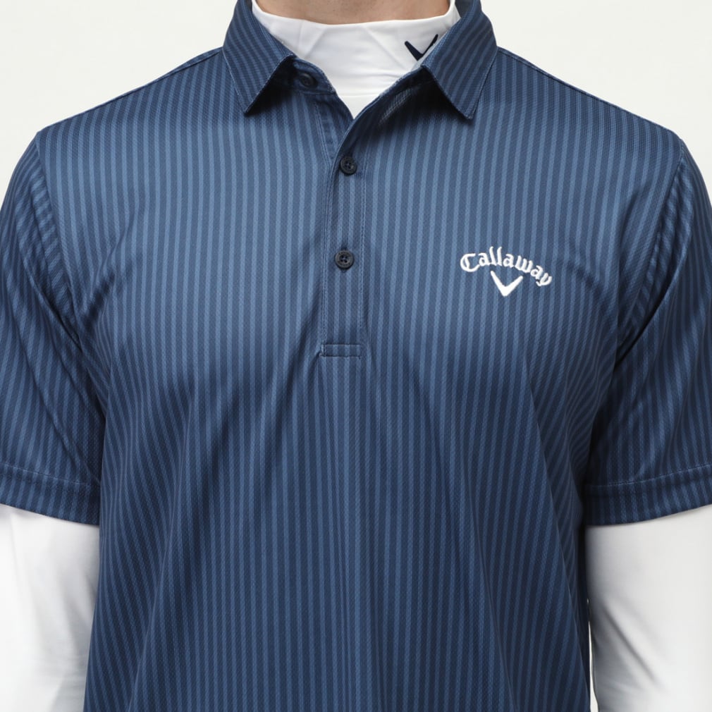 Callaway Men's Golf Wear Stripe Print Pique Set Shirt 6217564081