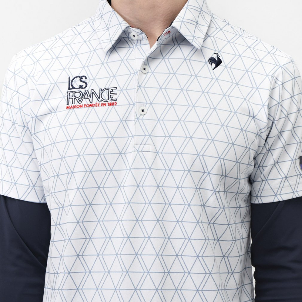 le coq sportif golf Men's Golf Wear Short Sleeve Shirt with Inner LG5FTZ00M