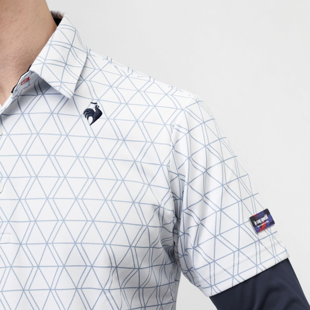 le coq sportif golf Men's Golf Wear Short Sleeve Shirt with Inner LG5FTZ00M