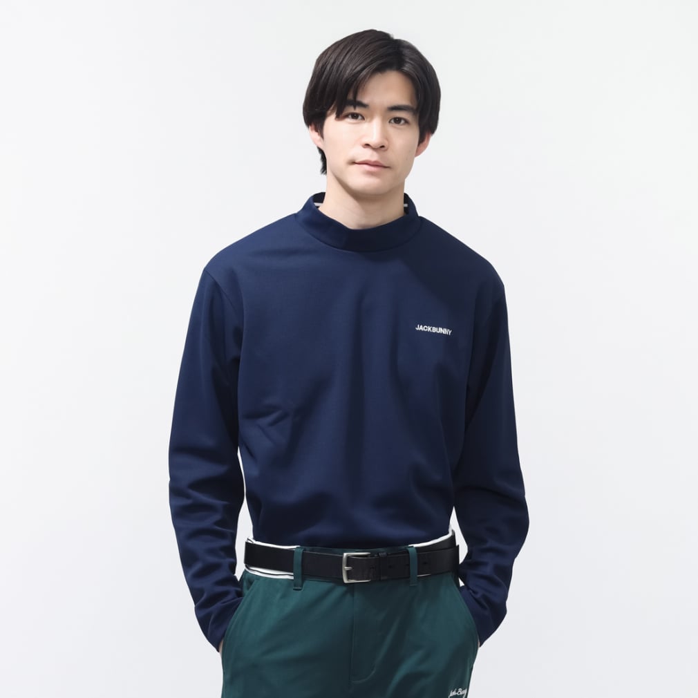 Jack Bunny Men's Golf Wear Octa Double Pique Long Sleeve Mock Neck 2626166143