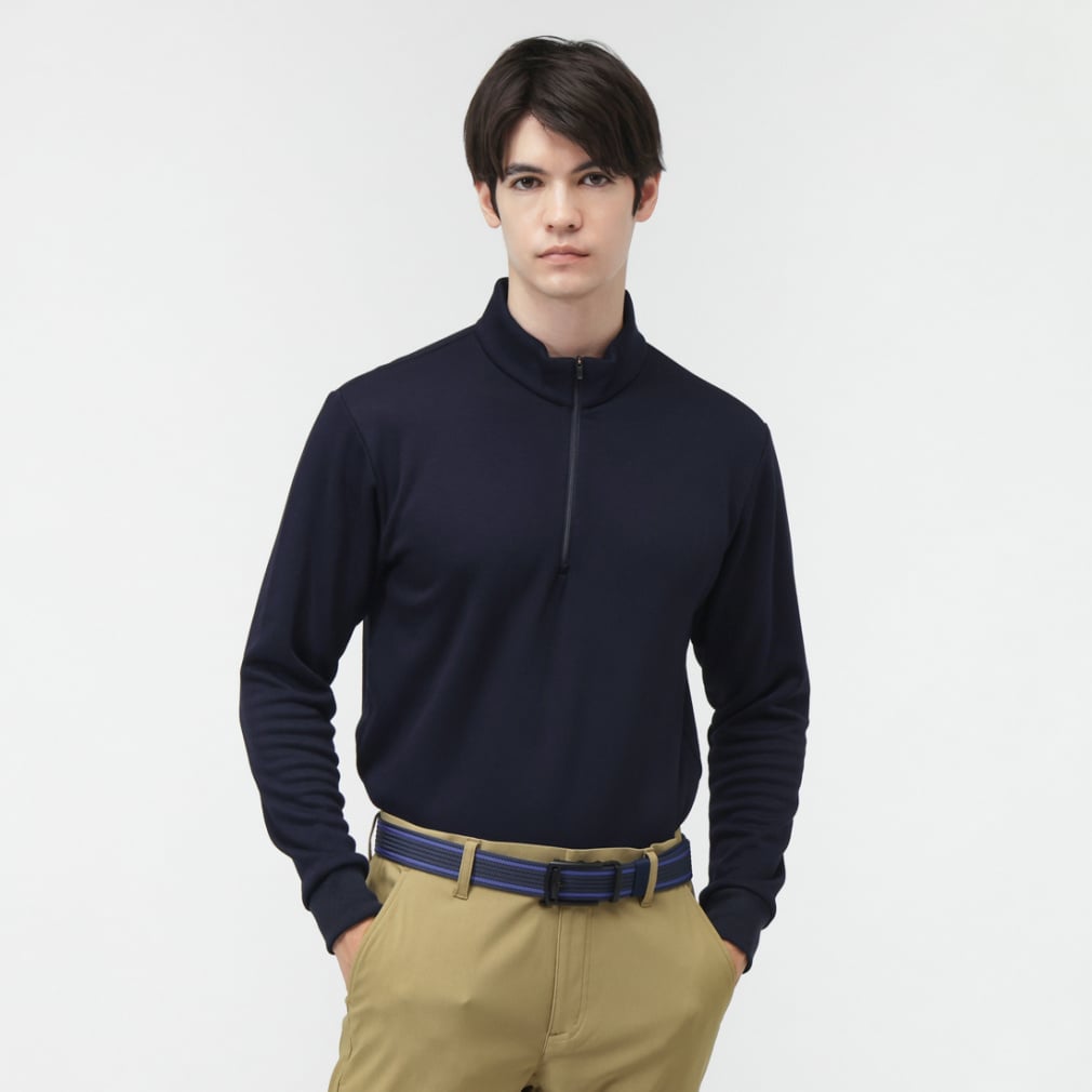 TIGORA Men's Golf Wear +5°C iHEAT Solid Half-Zip Shirt TR-1L1525Z-HNV
