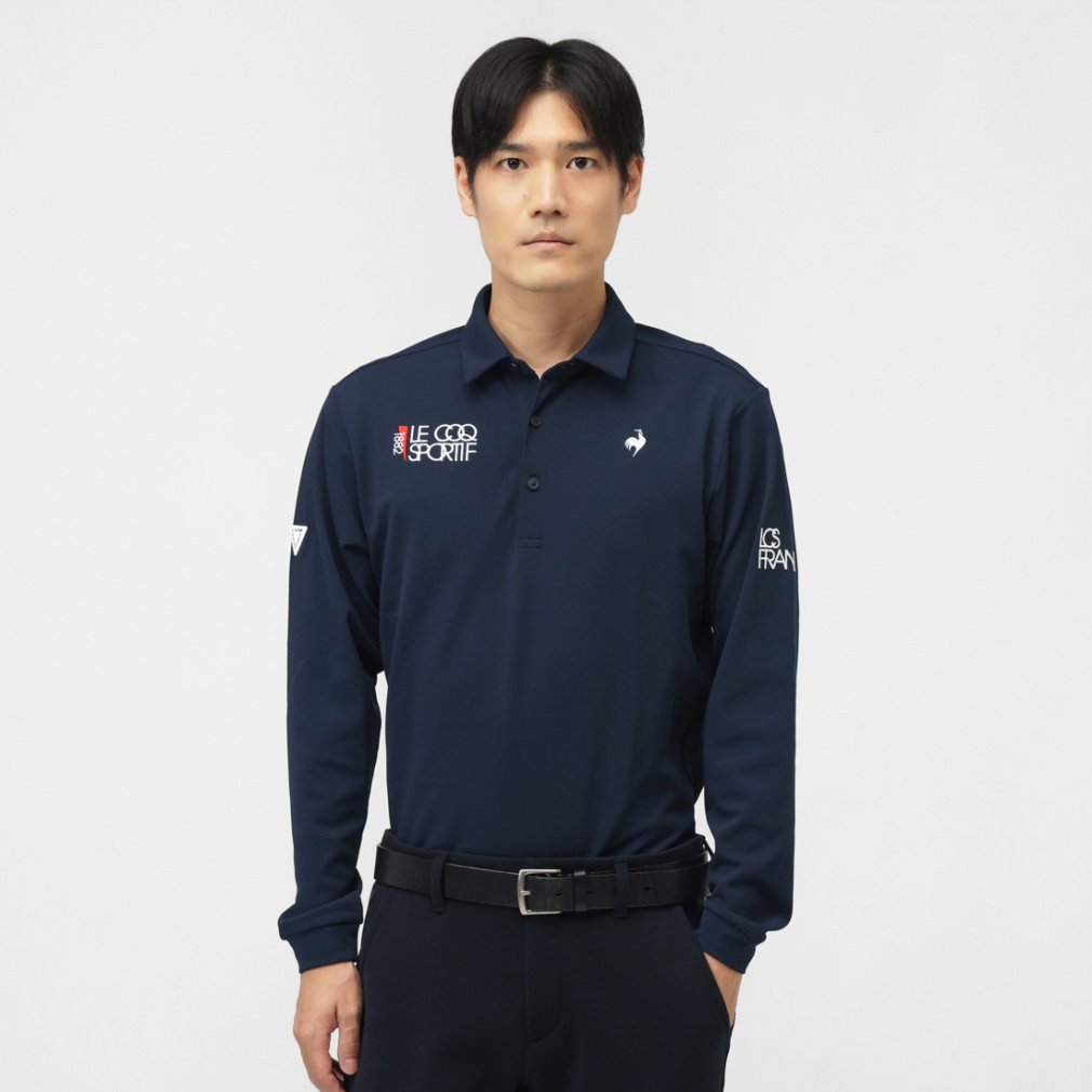 le coq sportif golf Men's Golf Wear DTC Special Color Basic Design Long Sleeve Shirt LG5FLS00M