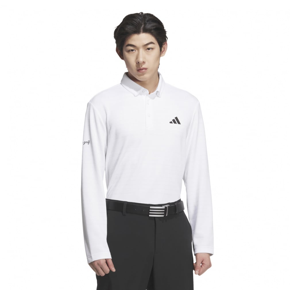 adidas Men's Golf Wear Seasonal Jacquard Long Sleeve Shirt JVV03