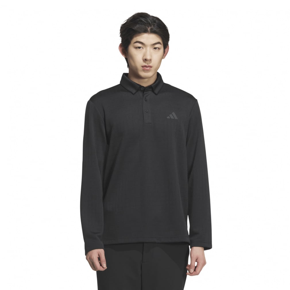 adidas Men's Golf Wear Seasonal Jacquard Long Sleeve Shirt JVV03