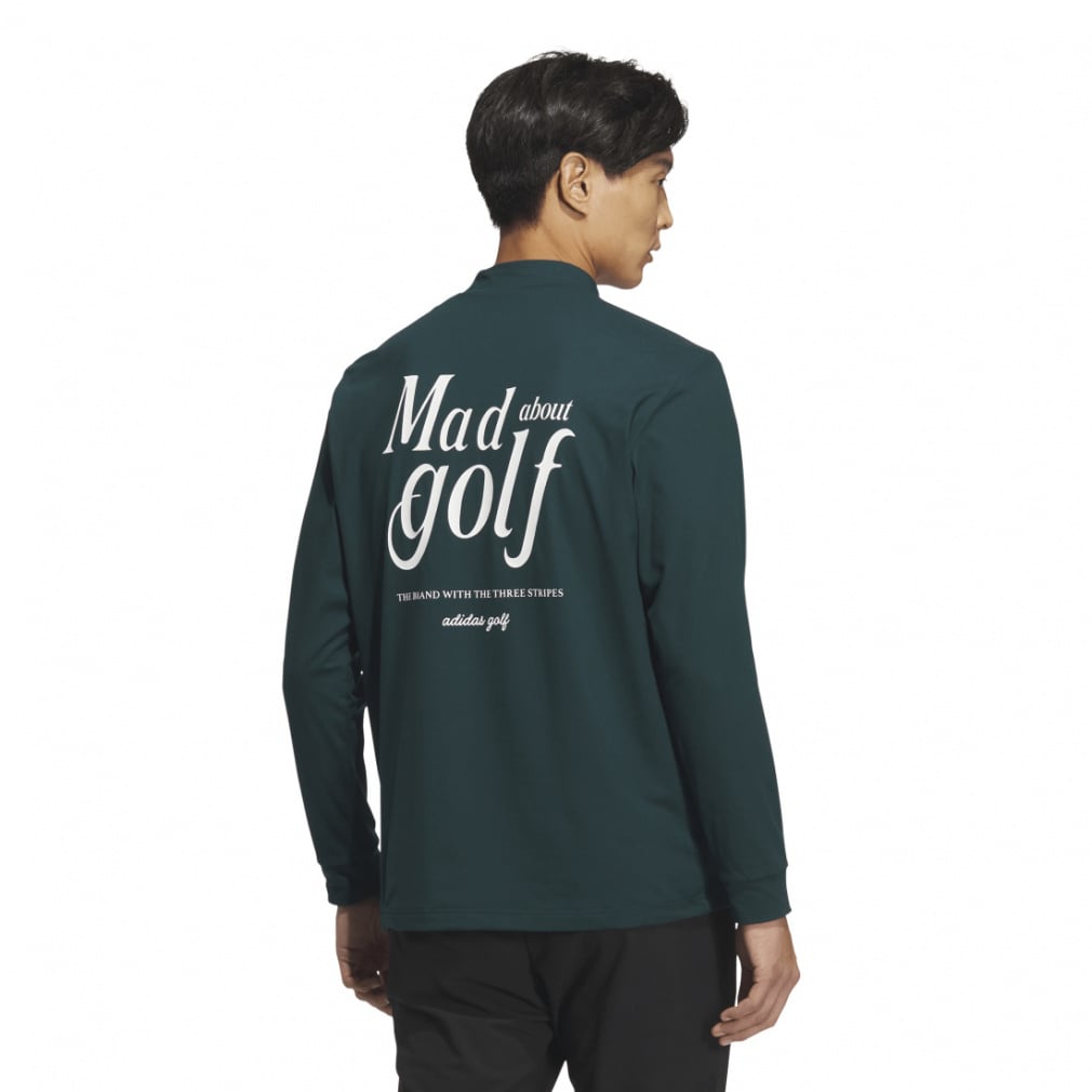 adidas Men's Golf Wear Back Graphic Long Sleeve Mock Shirt JVV08
