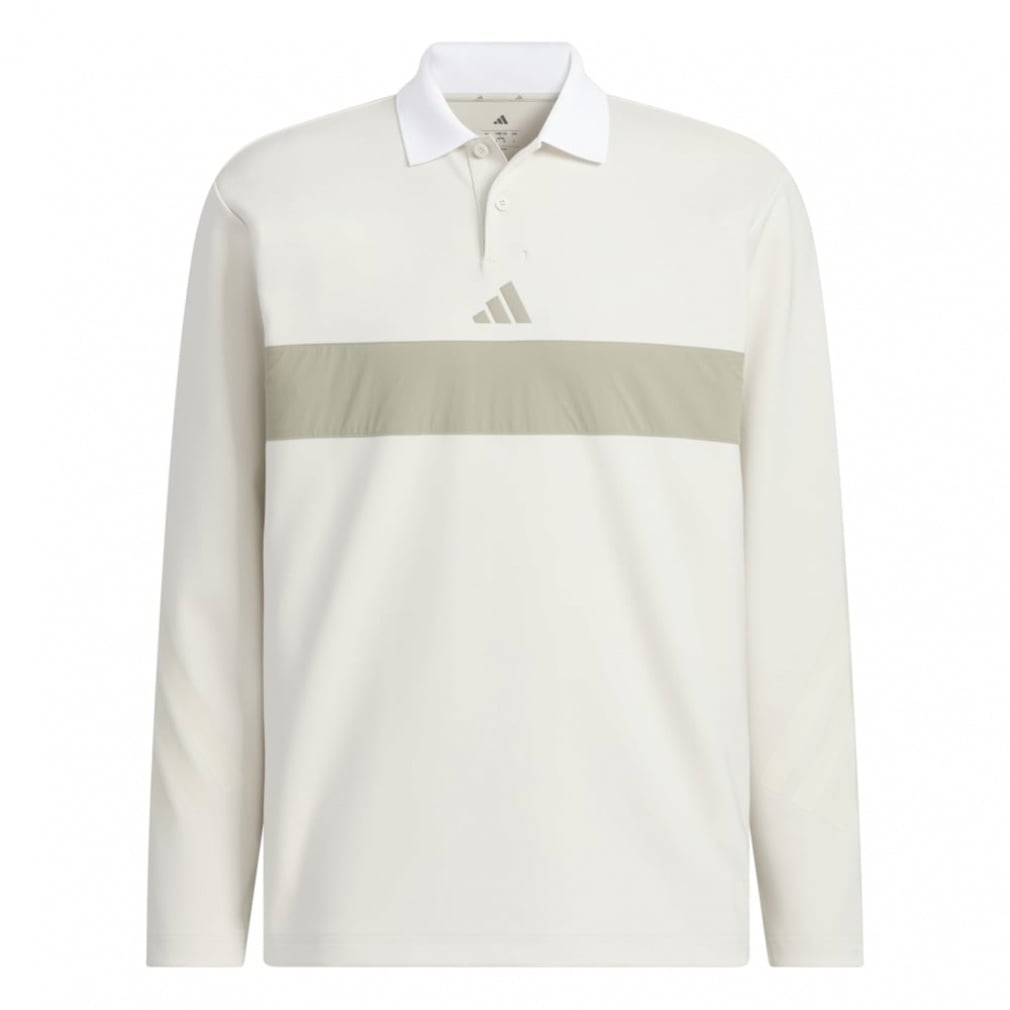 adidas Men's Golf Wear Beyond The Course Color Block Long Sleeve Polo Shirt JM9581