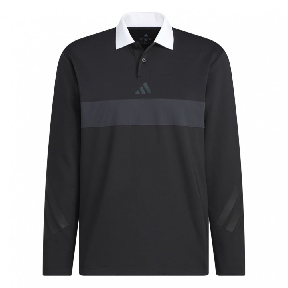 adidas Men's Golf Wear Beyond The Course Color Block Long Sleeve Polo Shirt JM9581