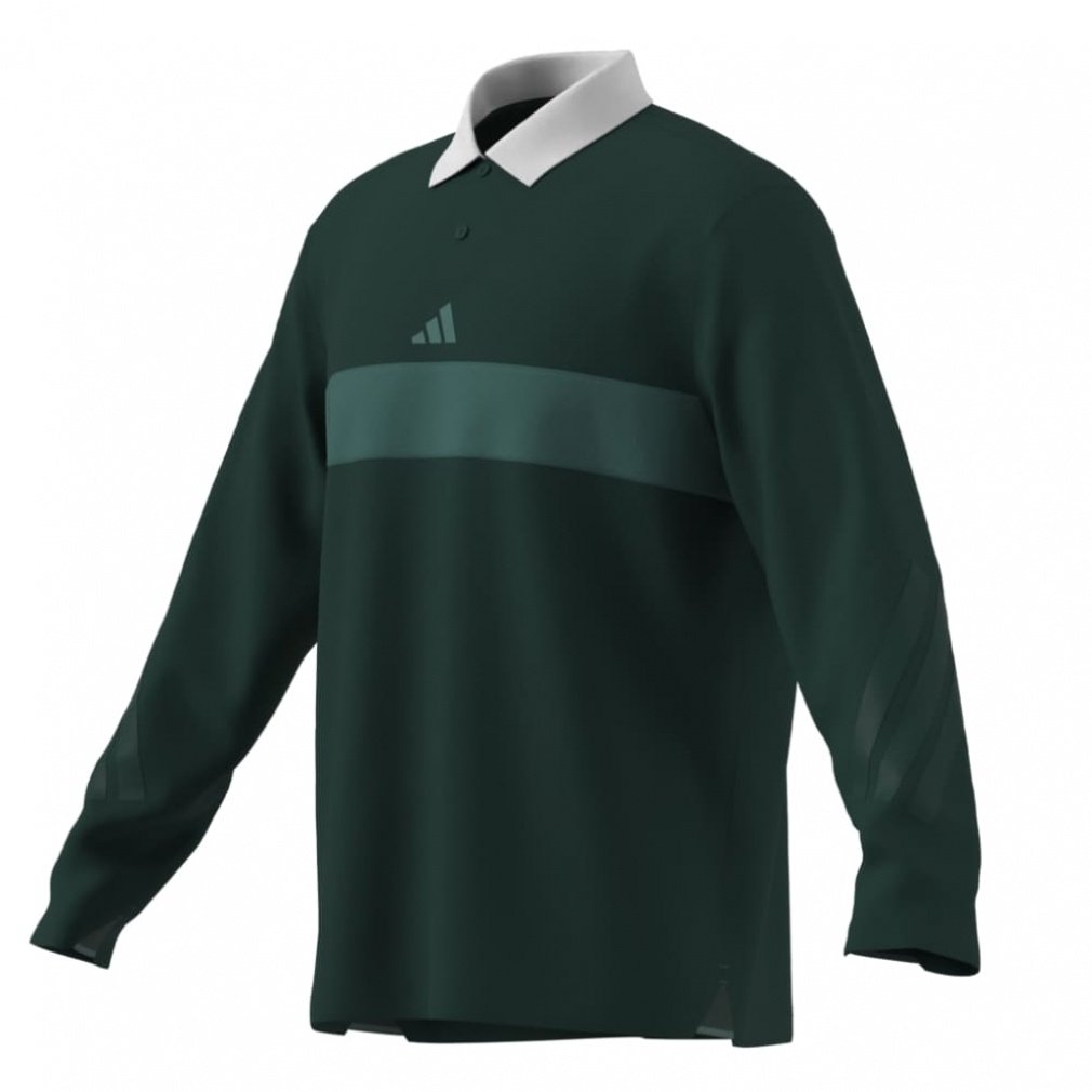 adidas Men's Golf Wear Beyond The Course Color Block Long Sleeve Polo Shirt JM9581