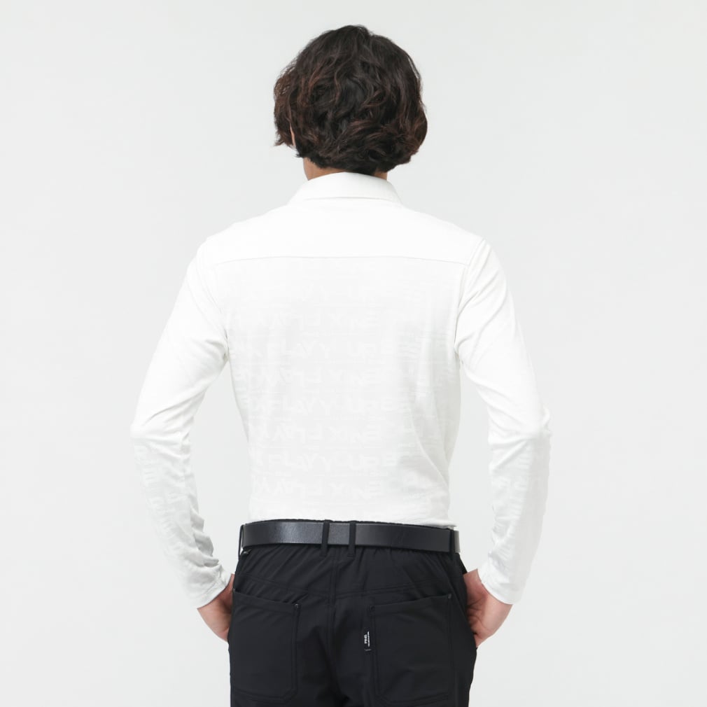 PING Men's Golf Wear Logo Jacquard Long Sleeve Polo Shirt 6215261900