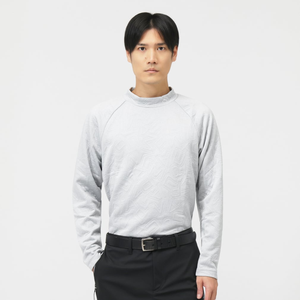 PUMA Men's Golf Wear Stretch 3D Jacquard Raglan Mock Neck 630489