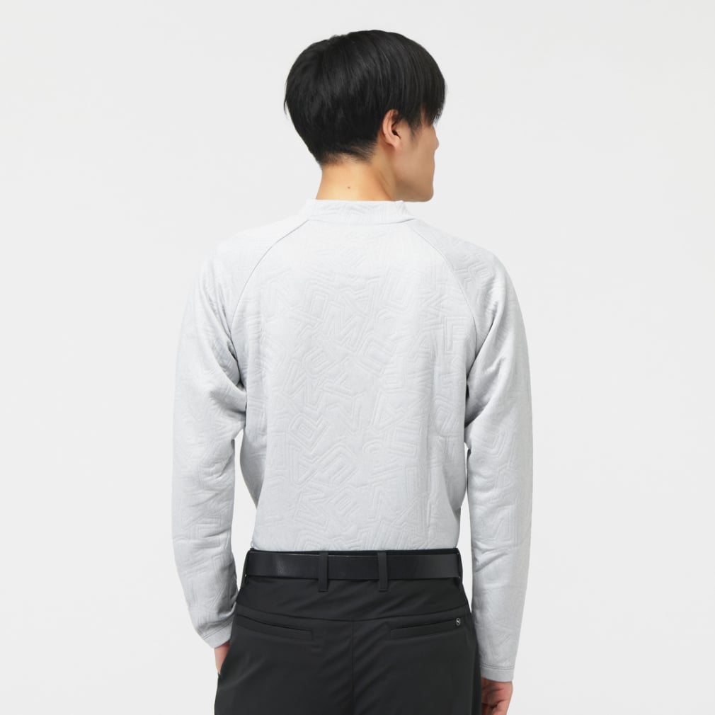 PUMA Men's Golf Wear Stretch 3D Jacquard Raglan Mock Neck 630489