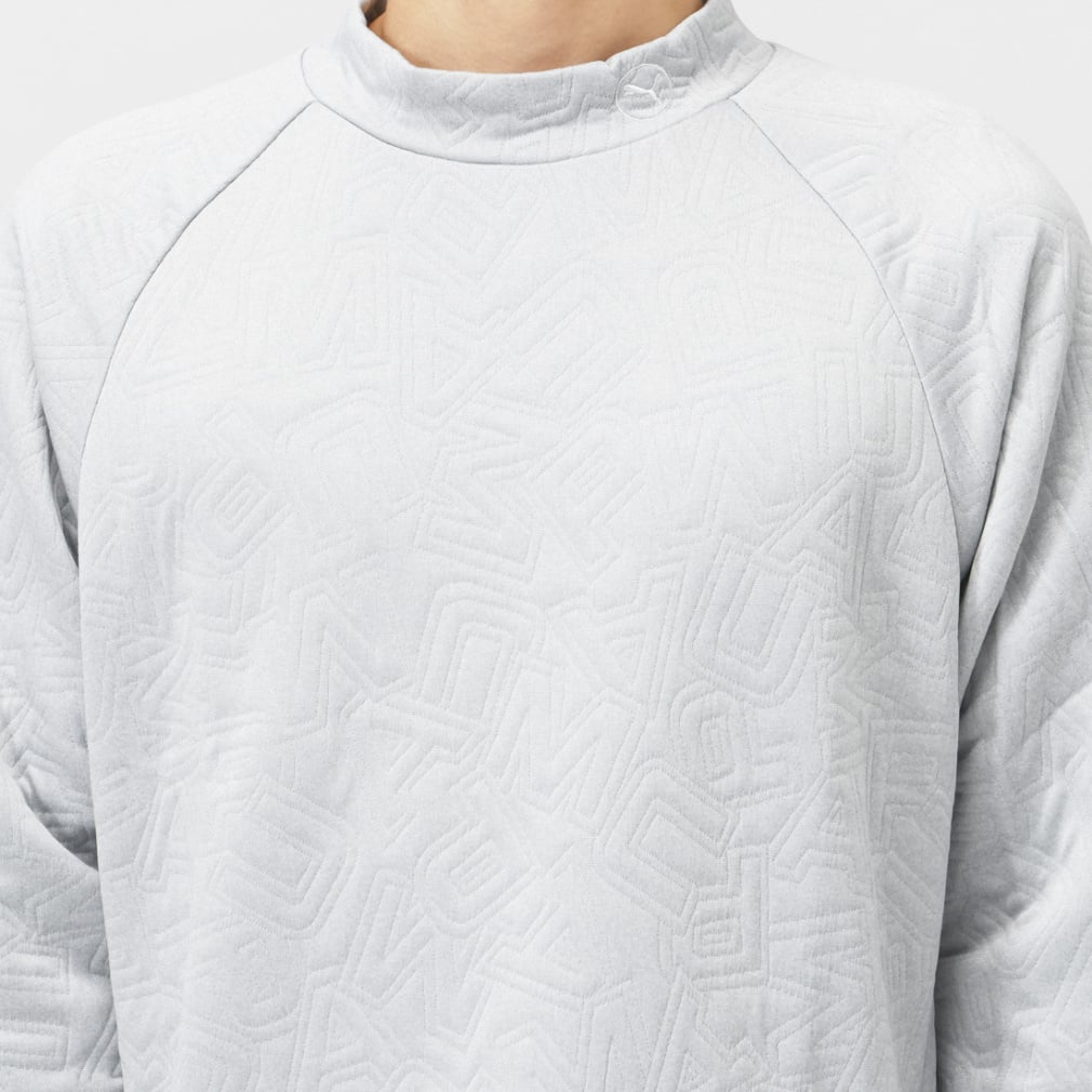 PUMA Men's Golf Wear Stretch 3D Jacquard Raglan Mock Neck 630489