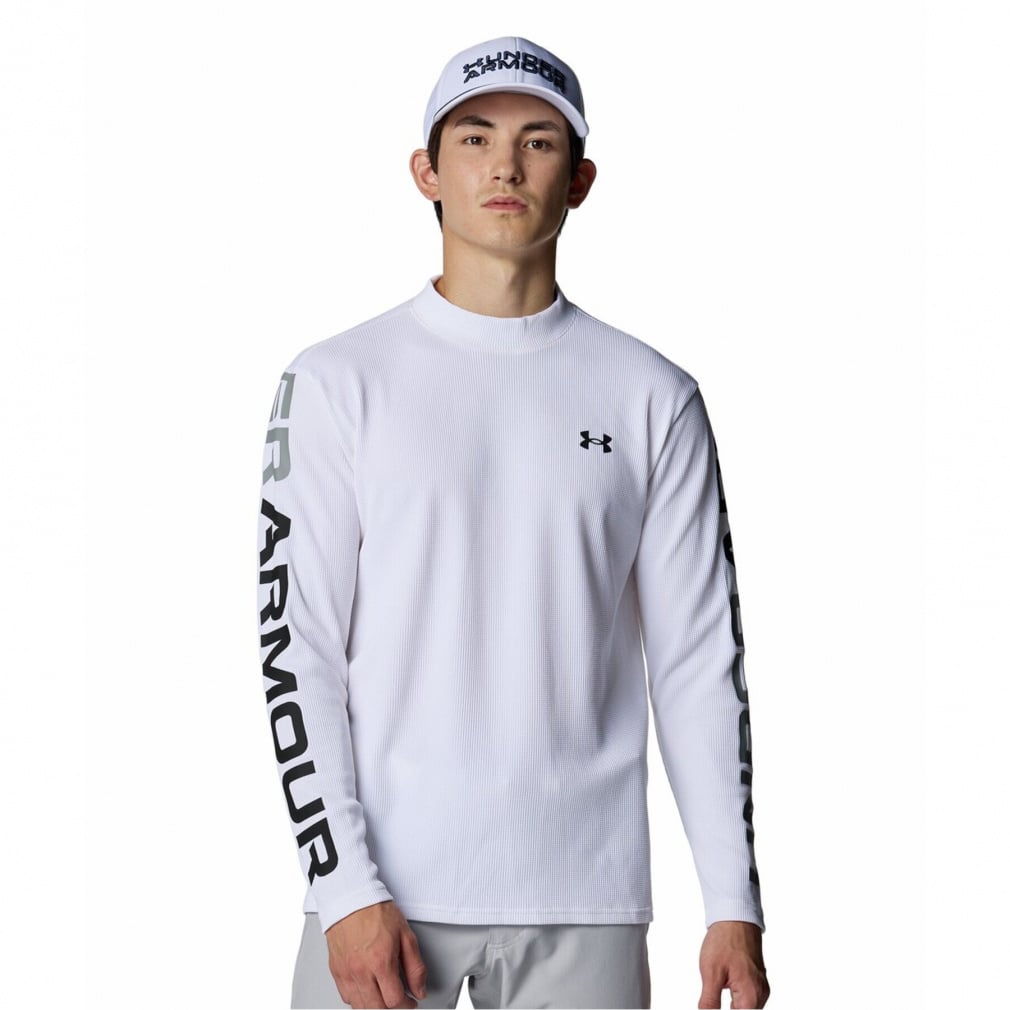 UNDER ARMOUR Men's Golf Wear UA Drive Waffle Long Sleeve Mock-neck Shirt 6007932