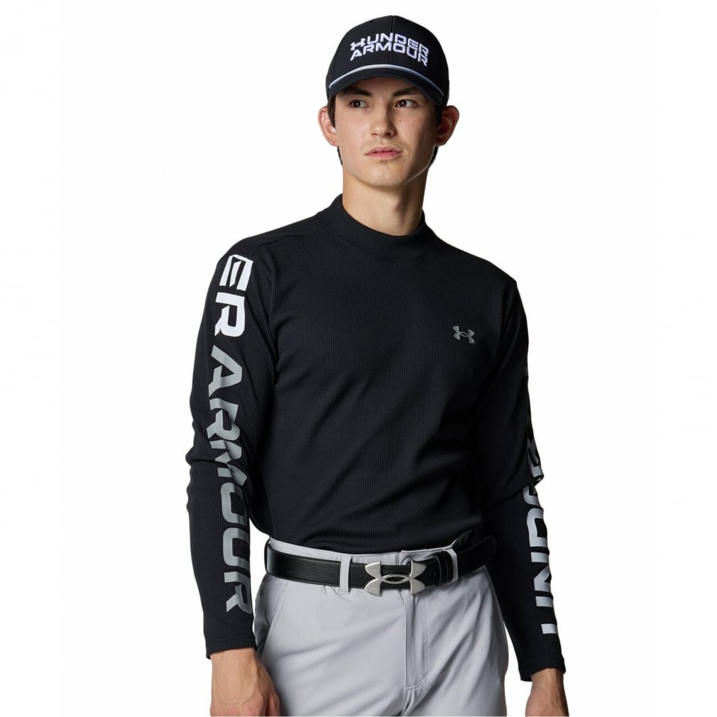 UNDER ARMOUR Men's Golf Wear UA Drive Waffle Long Sleeve Mock-neck Shirt 6007932