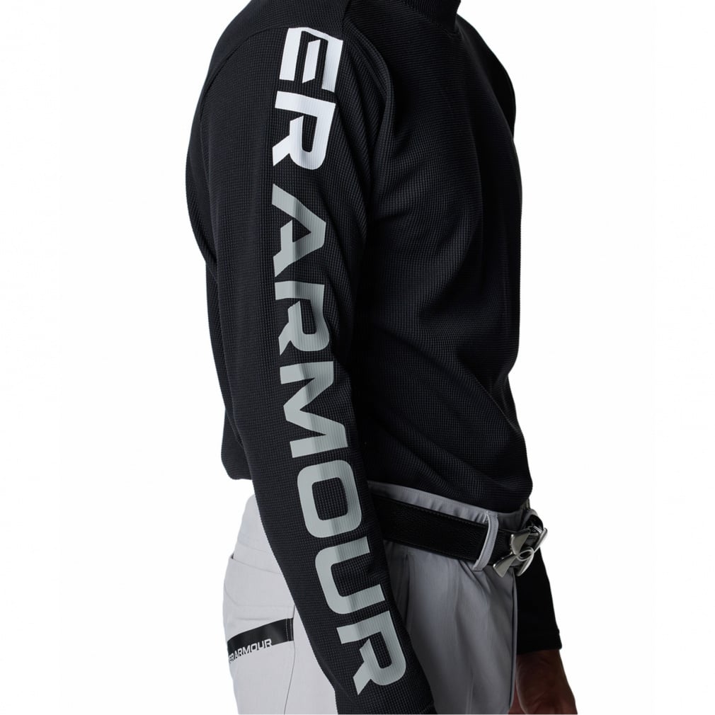 UNDER ARMOUR Men's Golf Wear UA Drive Waffle Long Sleeve Mock-neck Shirt 6007932