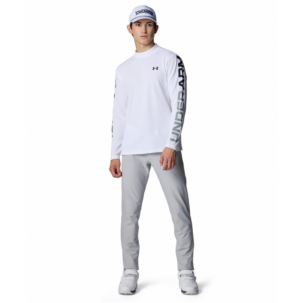 UNDER ARMOUR Men's Golf Wear UA Drive Waffle Long Sleeve Mock-neck Shirt 6007932