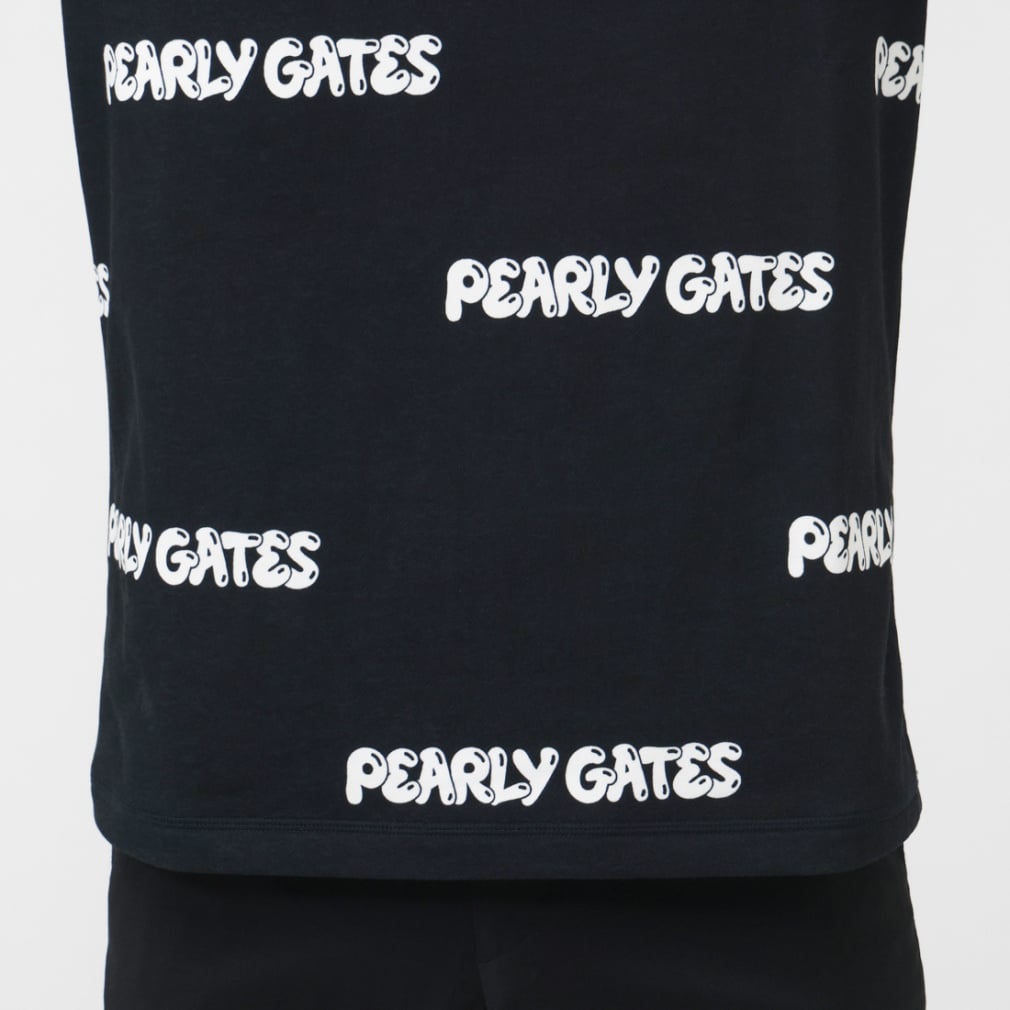 PEARLY GATES Men's Golf Wear C Sorona French Terry Long Sleeve High Neck Cut and Sewn Puffy Logo Pattern 0536166019