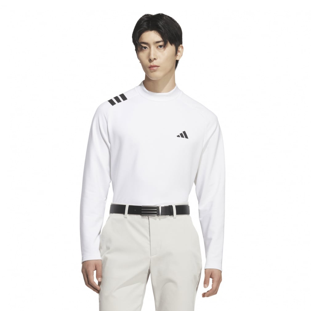 adidas Men's Golf Wear COLD .RDY Three Stripes Long Sleeve Mock Shirt JVV04