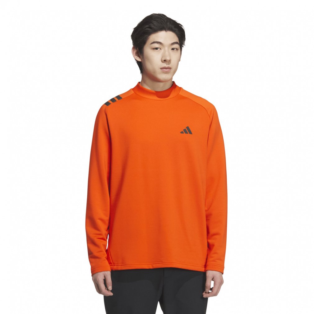adidas Men's Golf Wear COLD .RDY Three Stripes Long Sleeve Mock Shirt JVV04