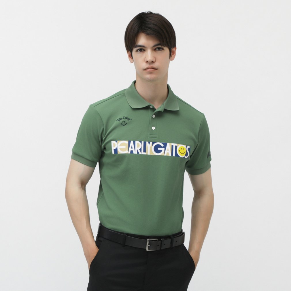 PEARLY GATES Men's Golf Wear Full-Dull Popcorn Pique Short Sleeve Polo Shirt 0535260605