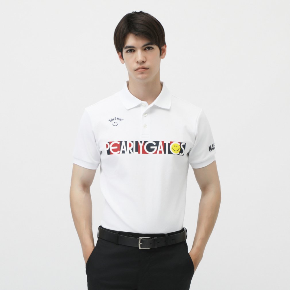 PEARLY GATES Men's Golf Wear Full-Dull Popcorn Pique Short Sleeve Polo Shirt 0535260605
