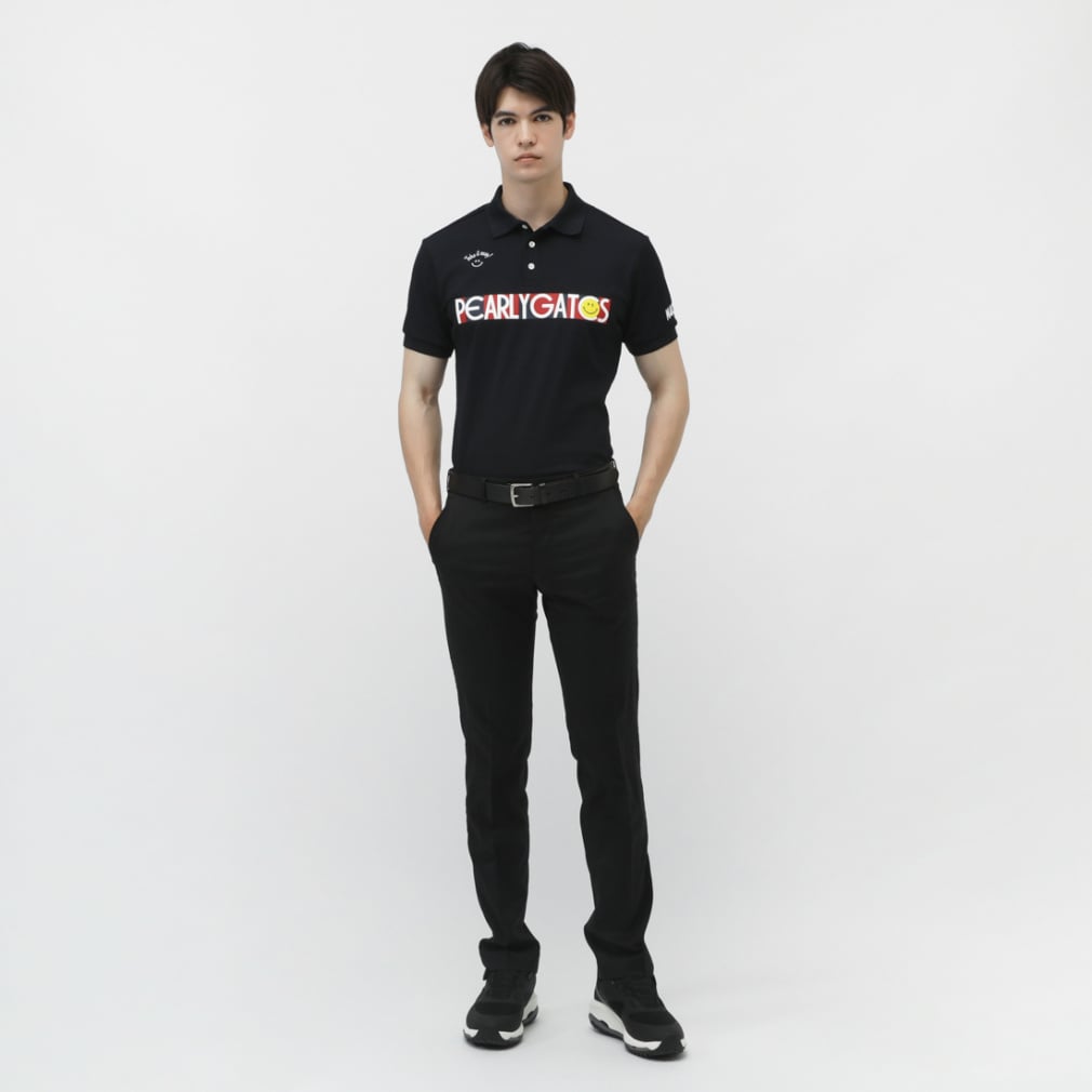 PEARLY GATES Men's Golf Wear Full-Dull Popcorn Pique Short Sleeve Polo Shirt 0535260605