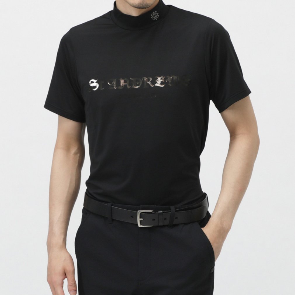 St ANDREWS Men's Golf Wear Cationic Polyester Bare Tenjiku Short Sleeve High Neck 0425167351