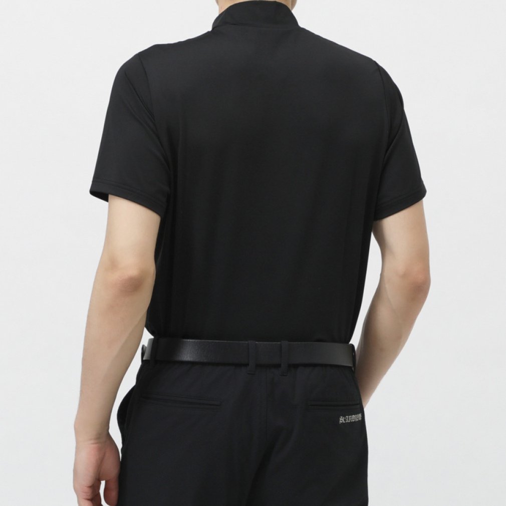 St ANDREWS Men's Golf Wear Cationic Polyester Bare Tenjiku Short Sleeve High Neck 0425167351