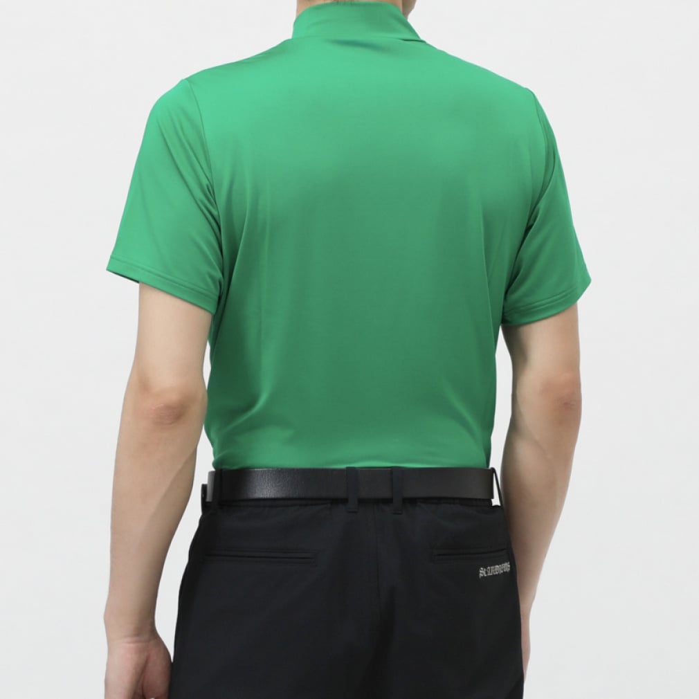 St ANDREWS Men's Golf Wear Cationic Polyester Bare Tenjiku Short Sleeve High Neck 0425167351