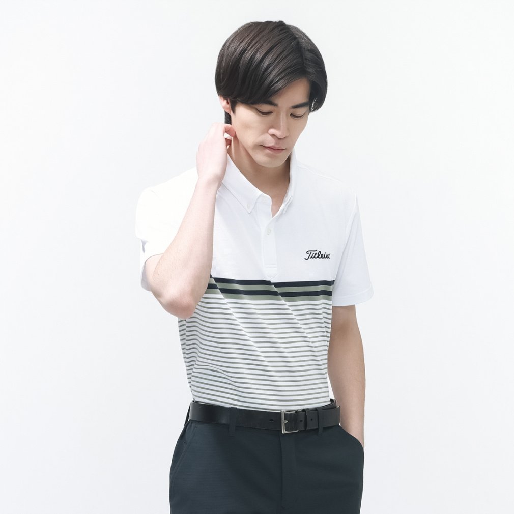 Titleist Men's Golf Wear Panel Stripe Yarn-Dyed Shirt TMPMS118J 6665903241