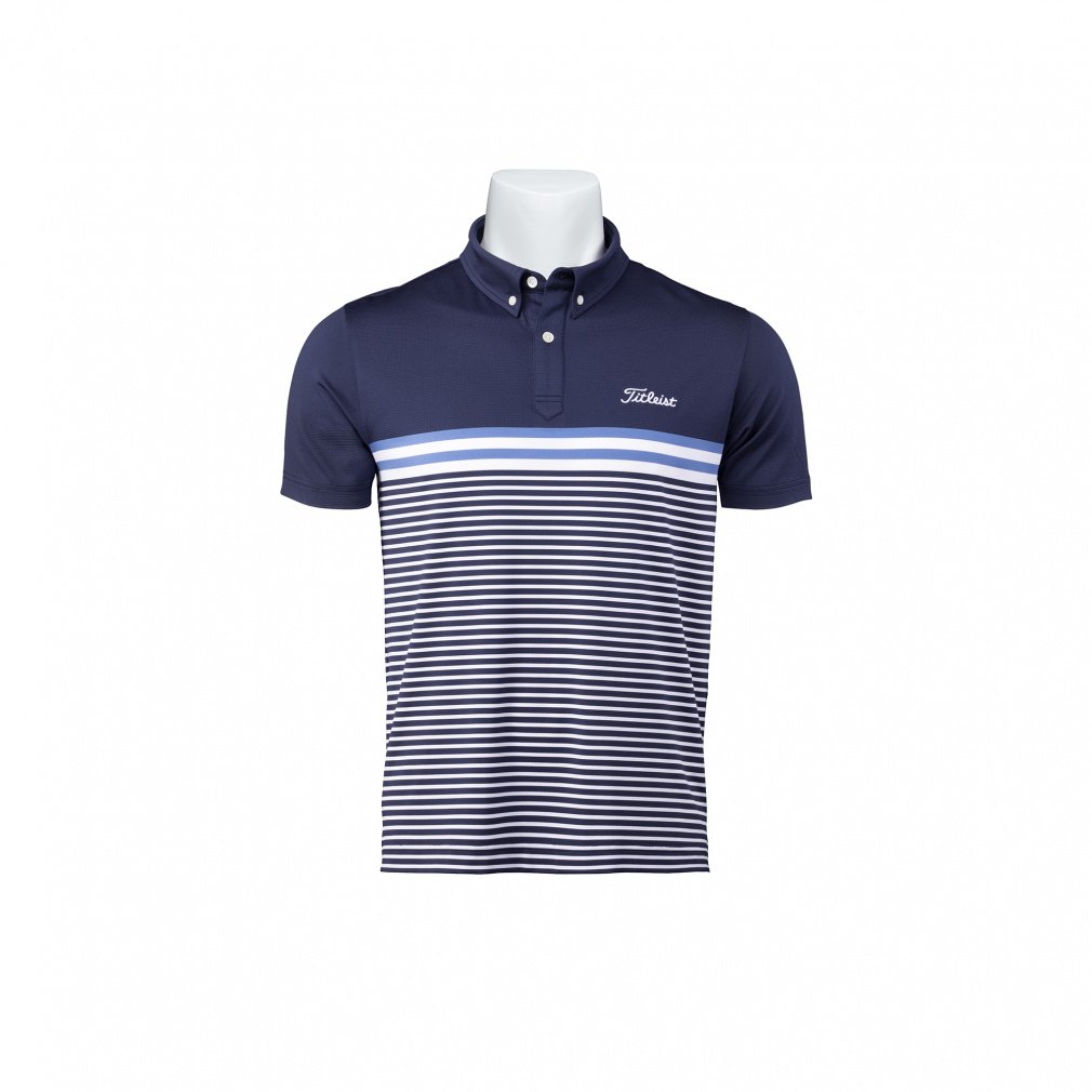 Titleist Men's Golf Wear Yarn-Dyed Panel Stripe Shirt TMPMS118J