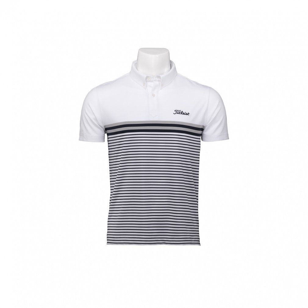 Titleist Men's Golf Wear Yarn-Dyed Panel Stripe Shirt TMPMS118J