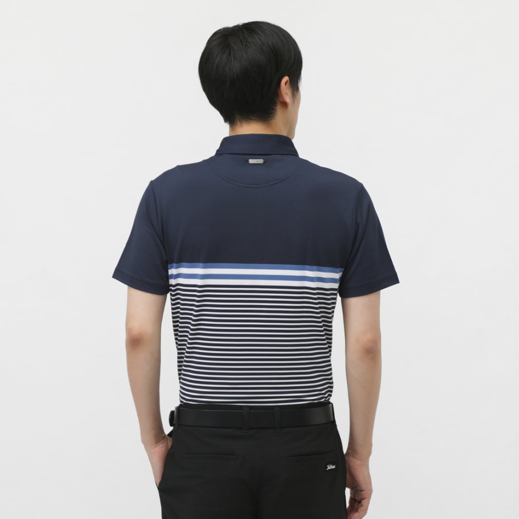 Titleist Men's Golf Wear Yarn-Dyed Panel Stripe Shirt TMPMS118J