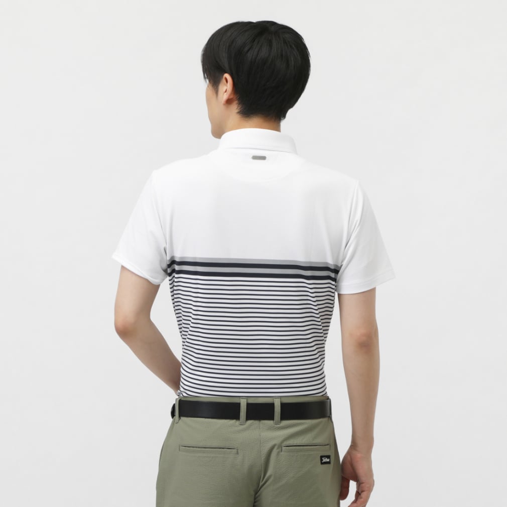 Titleist Men's Golf Wear Yarn-Dyed Panel Stripe Shirt TMPMS118J