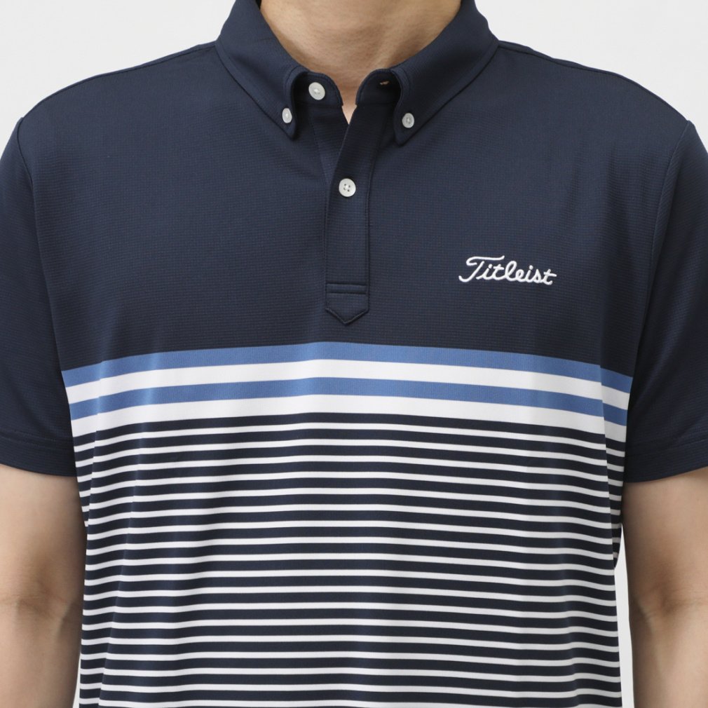 Titleist Men's Golf Wear Yarn-Dyed Panel Stripe Shirt TMPMS118J