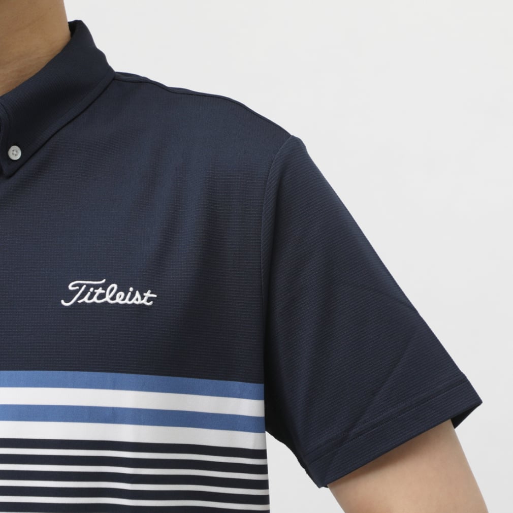 Titleist Men's Golf Wear Yarn-Dyed Panel Stripe Shirt TMPMS118J