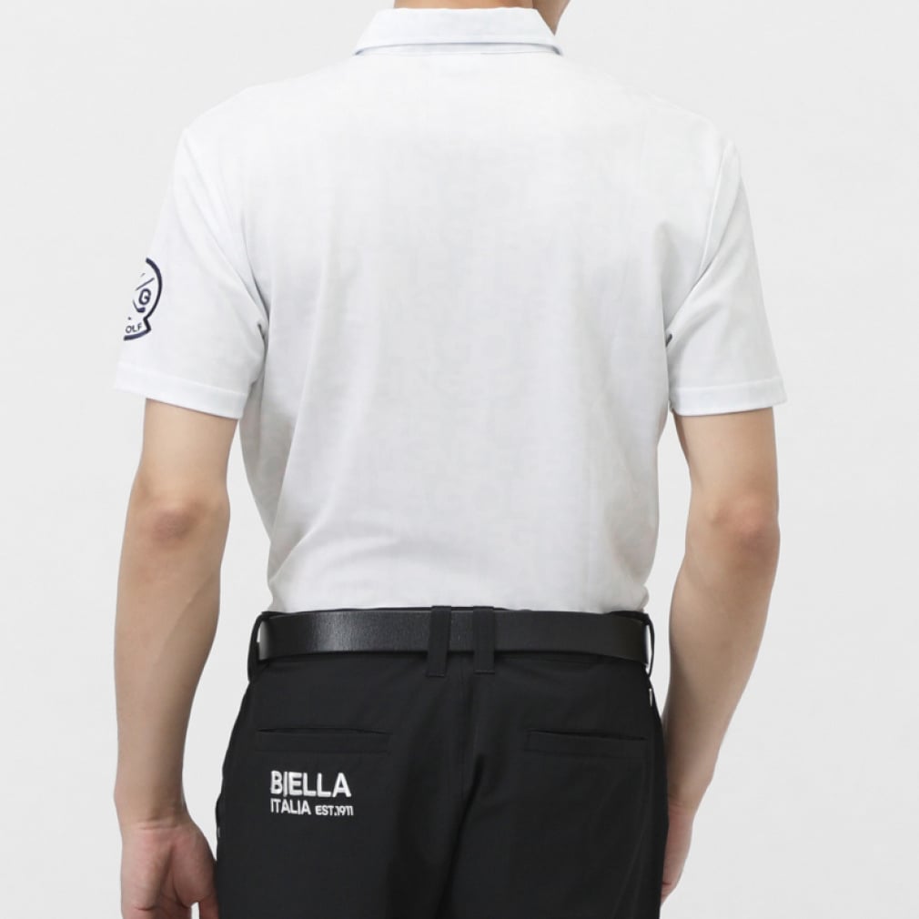 FILA Men's Golf Wear Typography Style Print Short Sleeve Shirt 744604