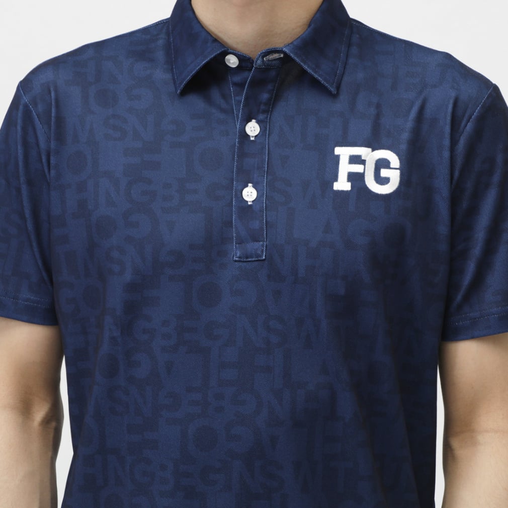 FILA Men's Golf Wear Typography Style Print Short Sleeve Shirt 744604