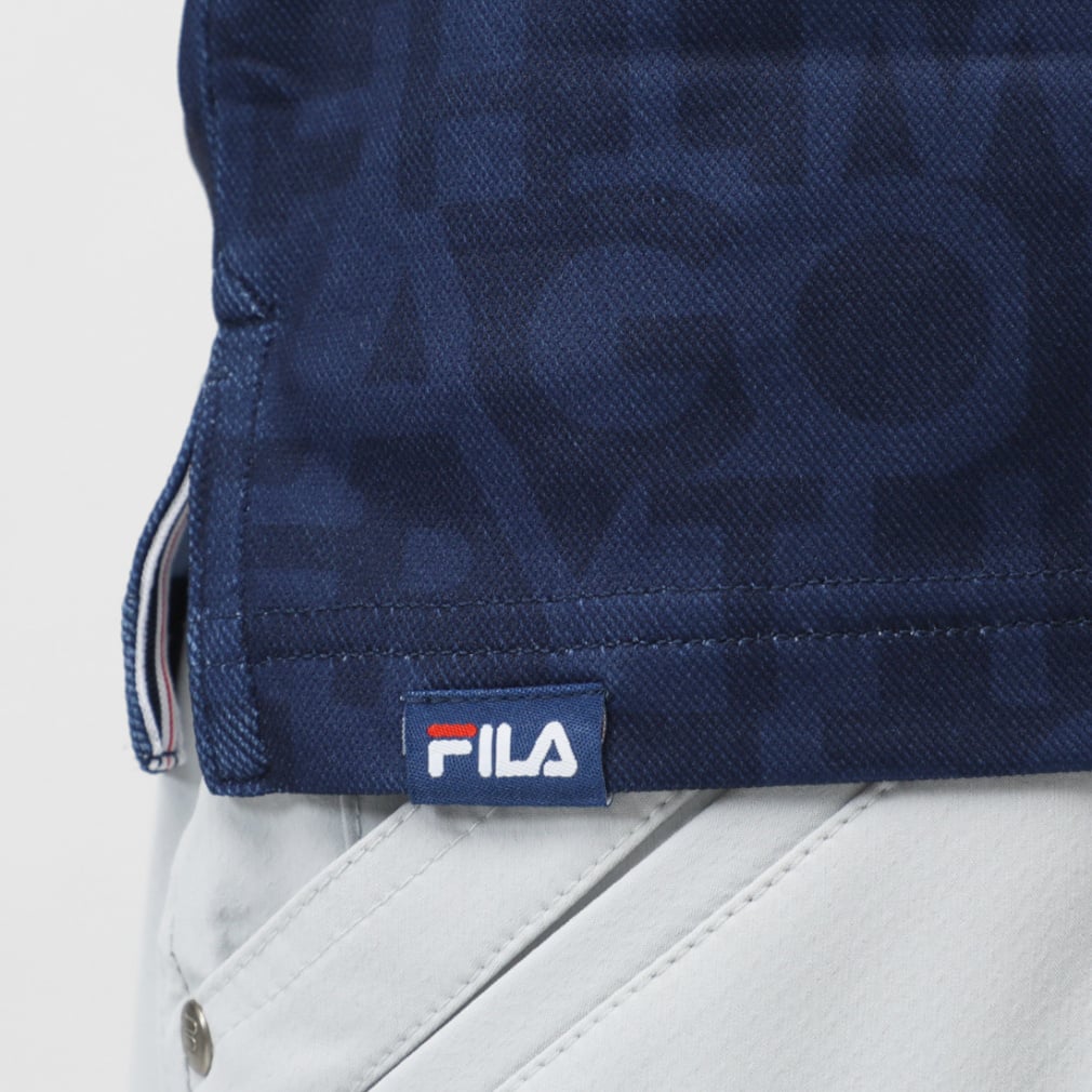 FILA Men's Golf Wear Typography Style Print Short Sleeve Shirt 744604