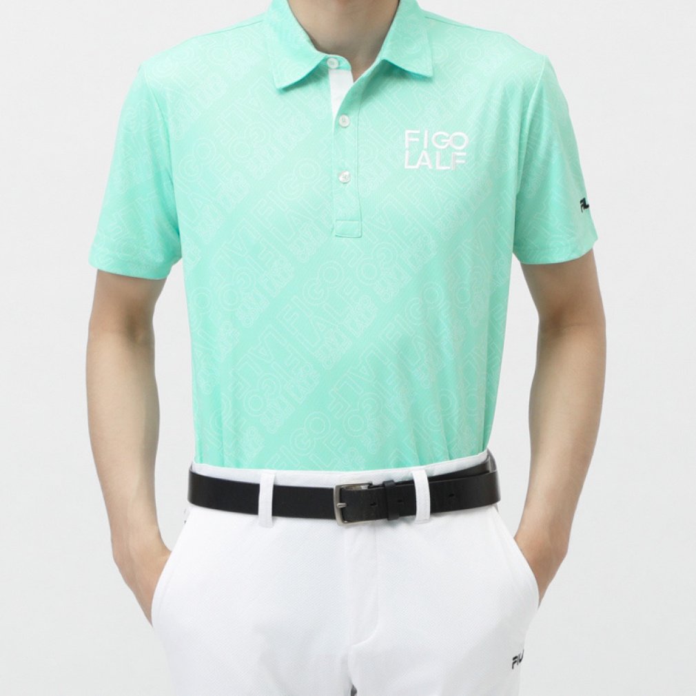 FILA Men's Golf Wear Typography Print Short Sleeve Shirt 744640