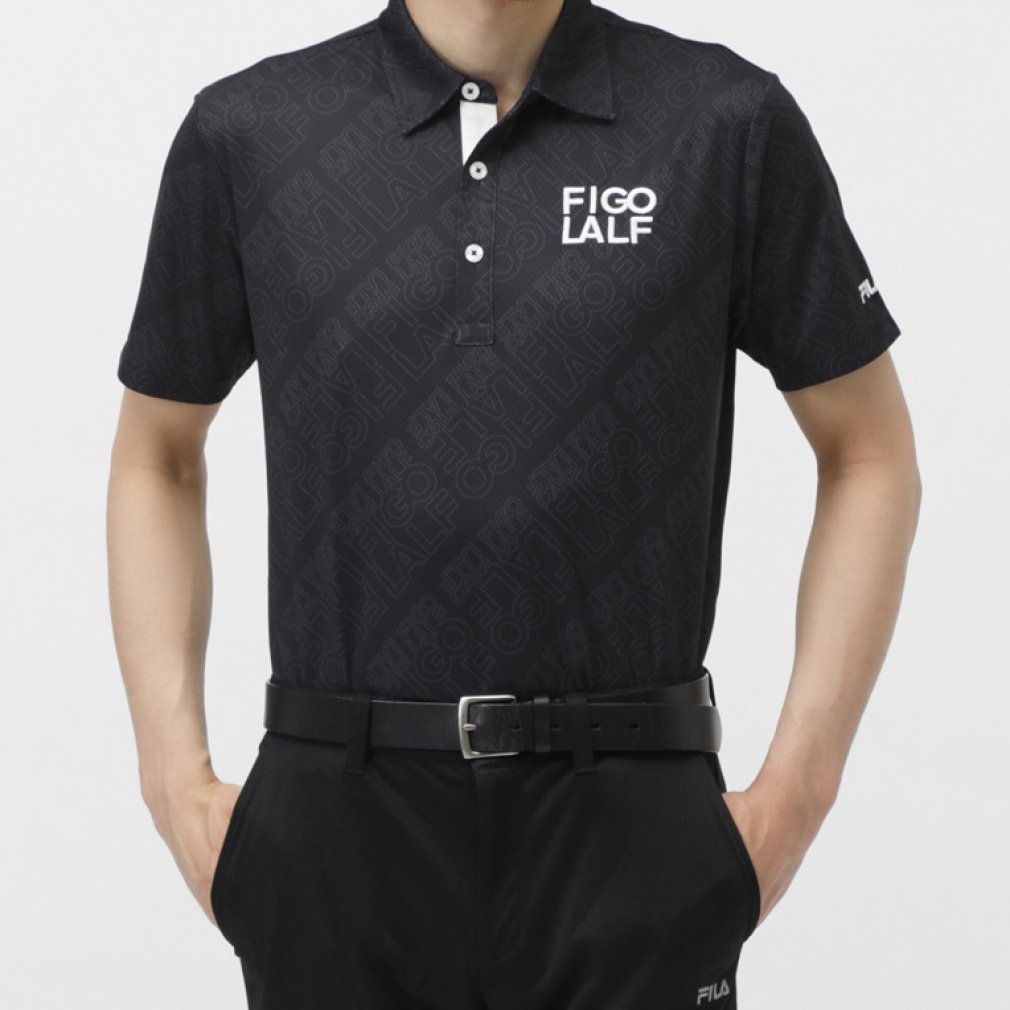 FILA Men's Golf Wear Typography Print Short Sleeve Shirt 744640