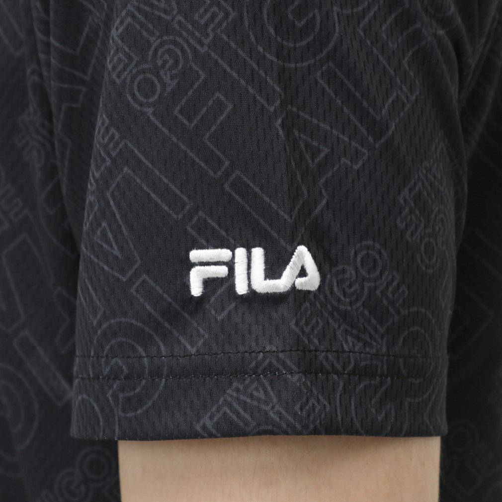 FILA Men's Golf Wear Typography Print Short Sleeve Shirt 744640